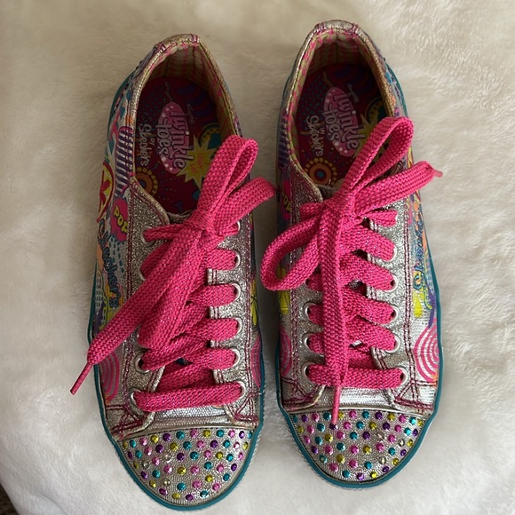 ✨🪩 Girl 3 Skechers Twinkle Toes Shoes - Picture 4 of 9